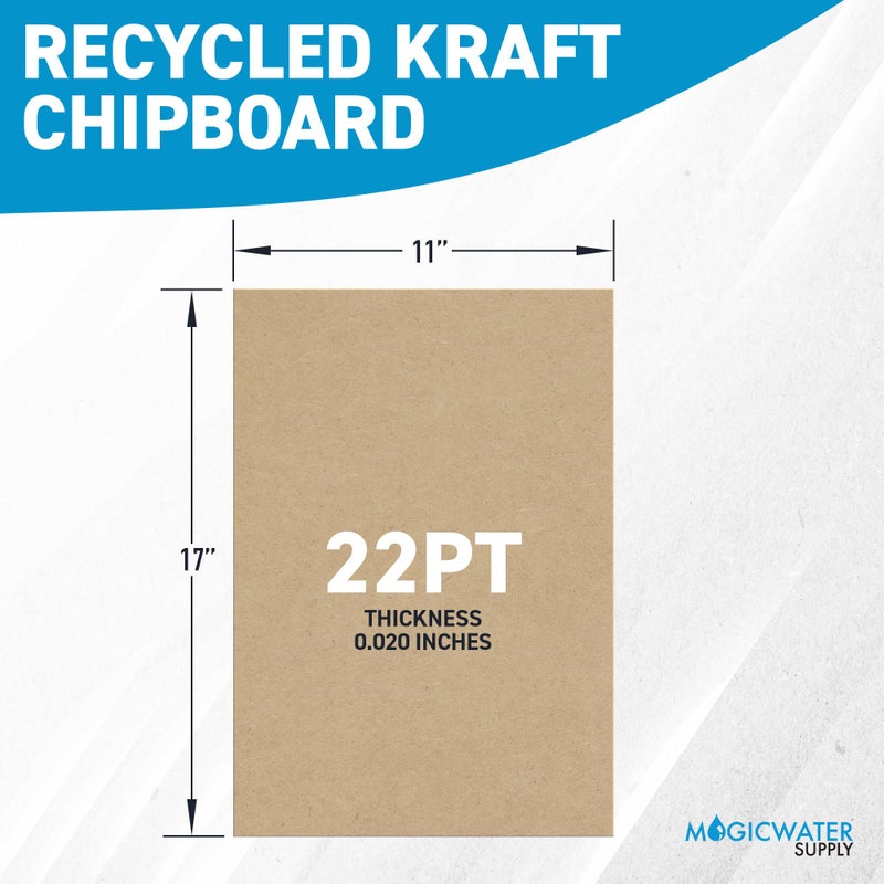 MagicWater Supply MagicWater Chipboard Sheet for DIY Projects - 11x17 Inch - 50 Pack - 22 pt - Heavy Duty Kraft (0.020 Inch Thick) Paperboard, For Scrapbooking, Books, Picture Frame Backing, Arts Project & Crafts - Image 2
